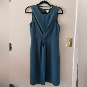 J. Crew Green Knot-front sheath dress